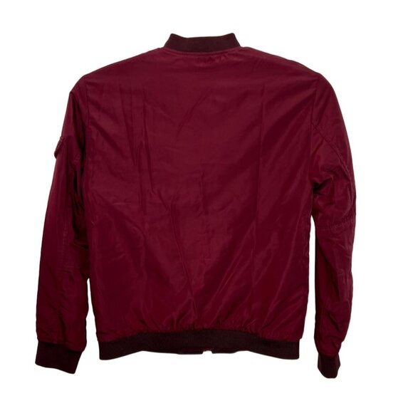 Zara Trafaluc Burgundy Bomber Jacket - Size XS - Picture 3 of 7
